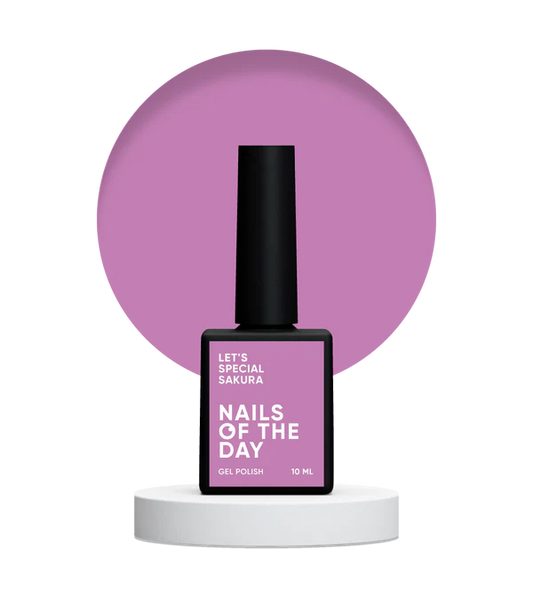 NAILSOFTHEDAY Let's Special Sakura - Esmalte semipermanente de uñas especial morado pastel/morado pálido que cubre en una sola capa, 10 ml