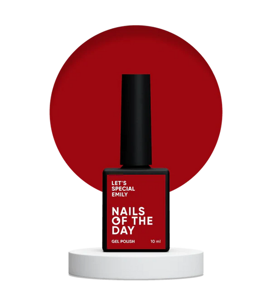 NAILSOFTHEDAY Let’s Special Emily — esmalte semipermanentel rojo profundo para uñas, que cubre en una sola capa, 10 ml