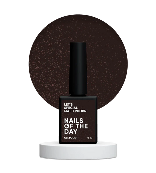 NAILSOFTHEDAY Let’s Special Matterhorn — esmalte semipermanente en un tono marrón chocolate con pan de oro, que cubre perfectamente en una sola capa, 10 ml