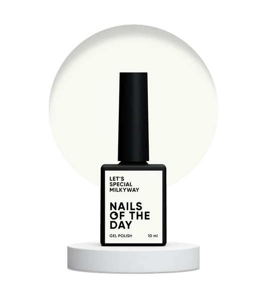 NAILSOFTHEDAY Let’s Special Milkyway — esmalte semipermanente blanco lechoso para uñas, que cubre perfectamente en una sola capa, 10 ml