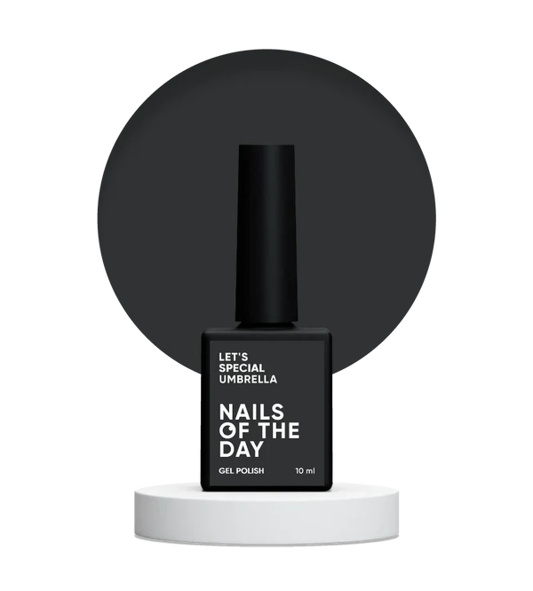 NAILSOFTHEDAY Let’s Special Umbrella — esmalte semipermanente gris oscuro grafito para uñas, que cubre en una sola capa, 10 ml