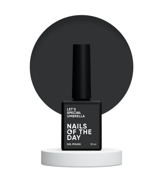 NAILSOFTHEDAY Let’s Special Umbrella — esmalte semipermanente gris oscuro grafito para uñas, que cubre en una sola capa, 10 ml