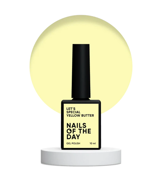 NAILSOFTHEDAY Let’s Special Yellow Butter — esmalte semipermanente amarillo pastel para uñas, que cubre en una sola capa, 10 ml