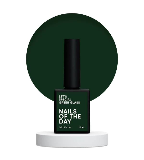 NAILSOFTHEDAY Let's Special Green Glass, esmalte semipermanente esmeralda para cubrir uñas en una capa, 10 ml