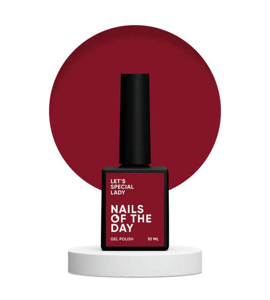 NAILSOFTHEDAY Let's Special Lady - esmalte semipermanente de uñas rojo intenso que cubre una capa, 10 ml