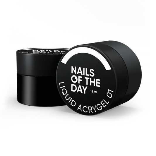 NAILSOFTHEDAY Liquid Acrygel 01 — Acrygel líquido de color blanco lechoso de nueva fórmula para uñas, 15 ml