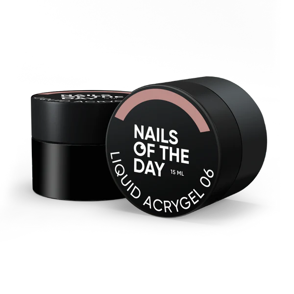 NAILSOFTHEDAY Liquid Acrygel 06 — Acrygel líquido nude cálido de nueva fórmula para uñas, 15 ml