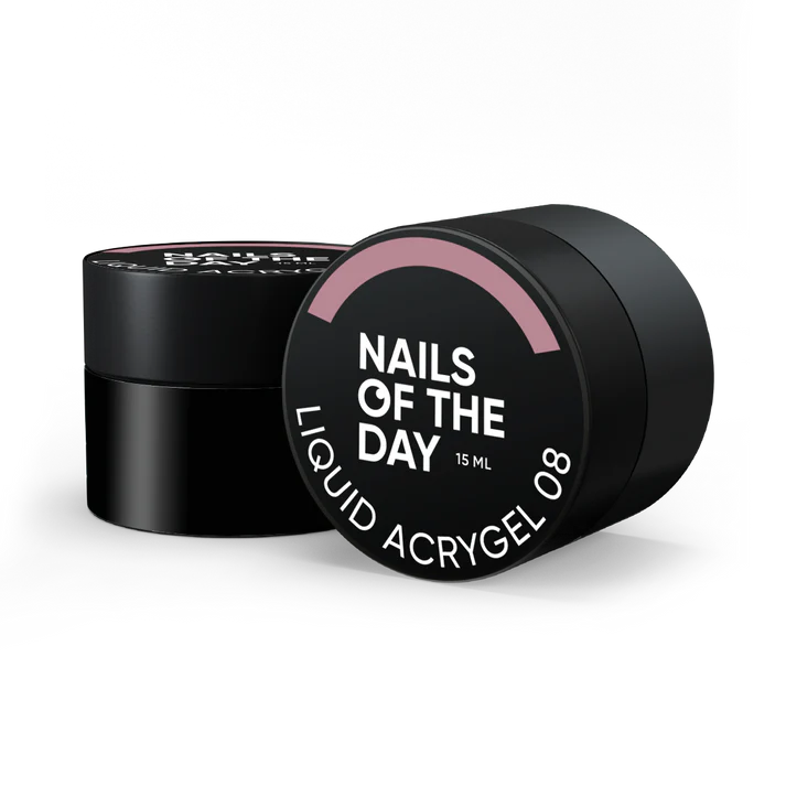 NAILSOFTHEDAY Liquid Acrygel 08 — Acrygel líquido nude polvoriento de nueva fórmula para uñas, 15 ml