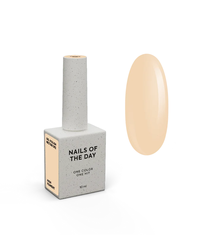 NAILSOFTHEDAY Gel Polish Nectar — esmalte semipermanente melocotón pastel con cobertura en una capa, 10 ml