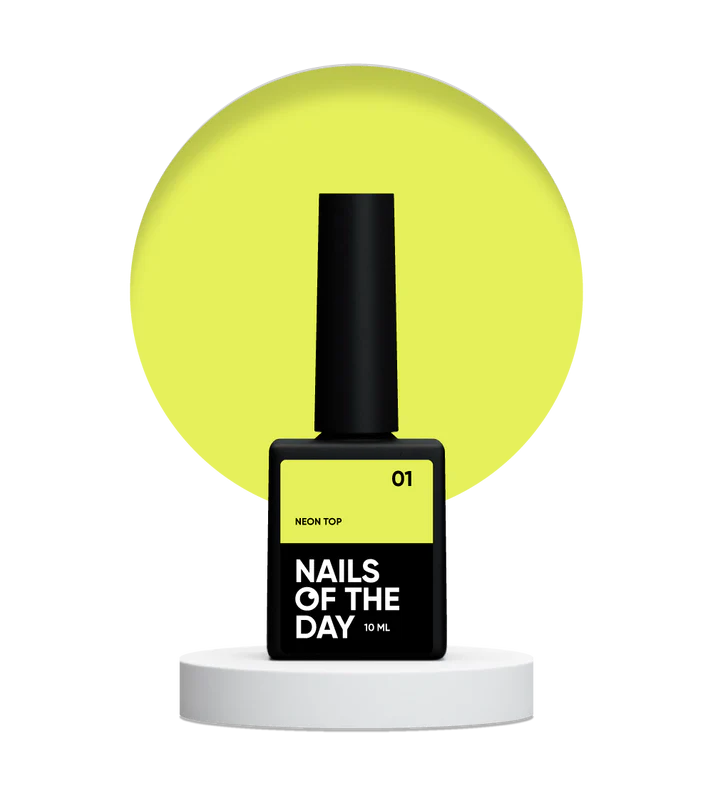 NAILSOFTHEDAY Neon top 01 – top amarillo neón sin una capa pegajosa para uñas, 10 ml