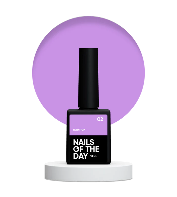 NAILSOFTHEDAY Neon top 02 – top morado lechoso sin capa pegajosa para uñas, 10 ml