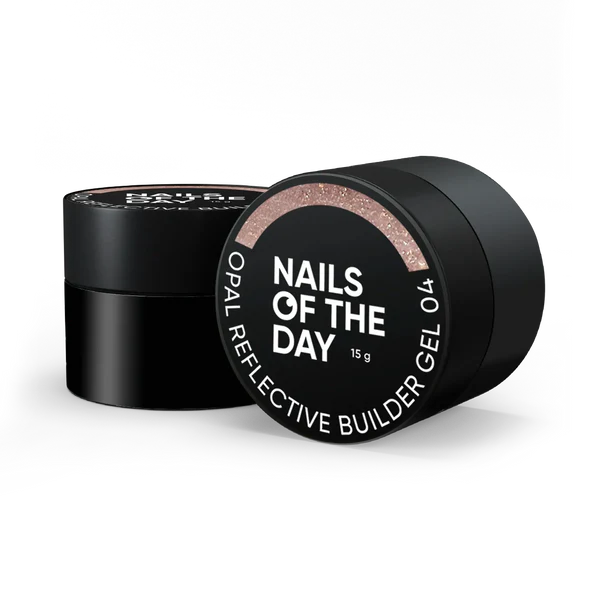 NAILSOFTHEDAY Opal Reflective builder gel 04 — gel constructor nude frío con brillo opalescente y partículas reflectantes, 15 g