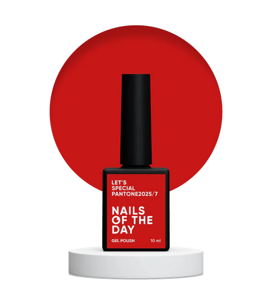 NAILSOFTHEDAY Let’s special Pantone2025/7 — esmalte semipermanente rojo clásico, que cubre en una capa, 10 ml