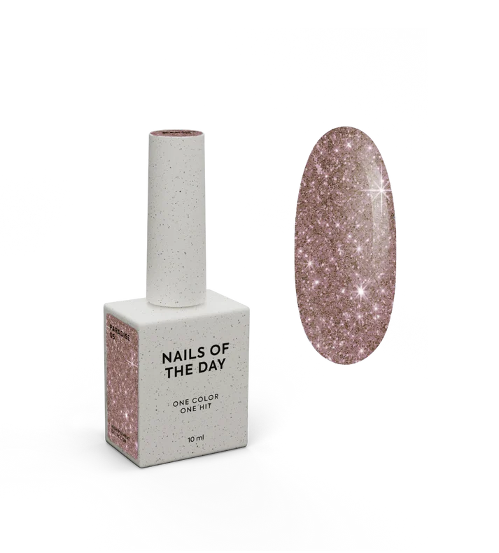 NAILSOFTHEDAY Paradise 05 — esmalte semipermanente marrón grafito que cubre la uña con una sola capa, 10 ml