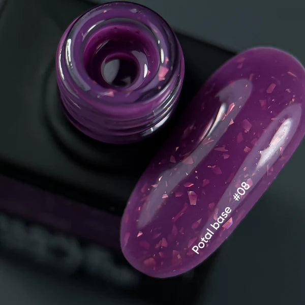 NAILSOFTHEDAY Potal base 08 - base burdeos con decoracion de cobre, 10 ml