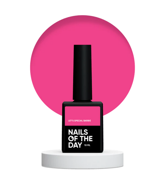 NAILSOFTHEDAY Let's Special Barbie: un esmalte semipermanente especial de color rosa neón que se superpone en una capa, 10 ml