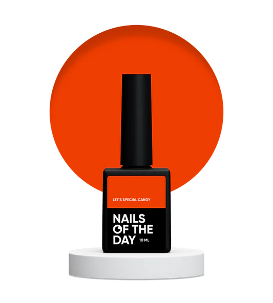 NAILSOFTHEDAY Let's Special Candy: un esmalte semipermanente coral saturado especial y brillante que se superpone en una capa, 10 ml