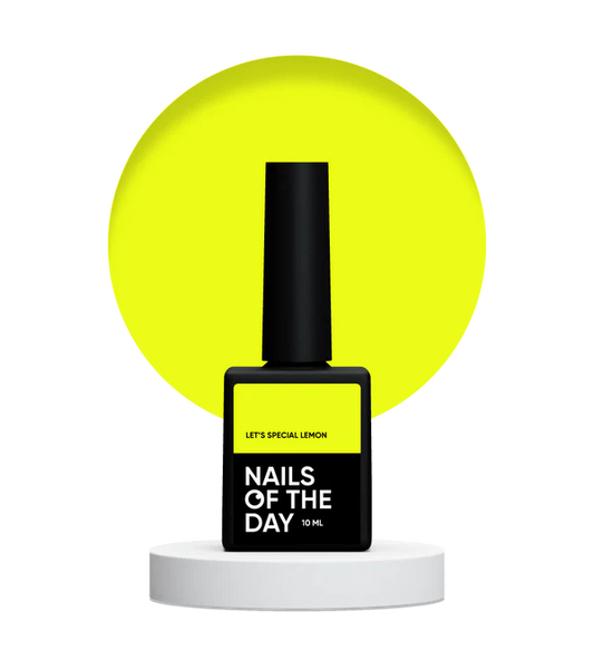 NAILSOFTHEDAY Let's Special Lemon: un esmalte semipermanente especial de limón neón que se superpone en una capa, 10 ml