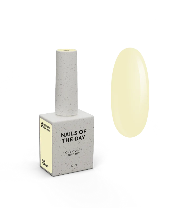 NAILSOFTHEDAY Gel Polish South — esmalte semipermanente amarillo pastel con cobertura en una capa, 10 ml