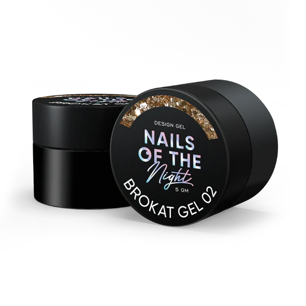 NAILSOFTHENIGHT Brokat gel 02 — gel de diseño con brocado multicolor y purpurina para uñas, 5 g