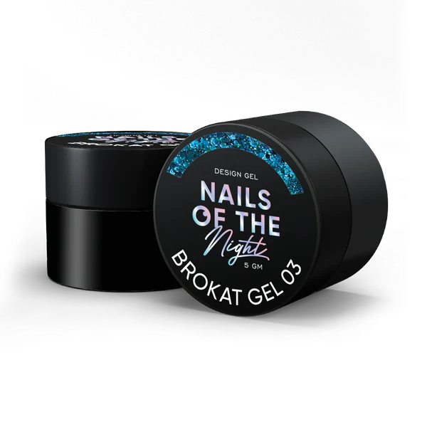 NAILSOFTHENIGHT Brokat gel 03 — gel de diseño con brocado multicolor y purpurina para uñas, 5 g