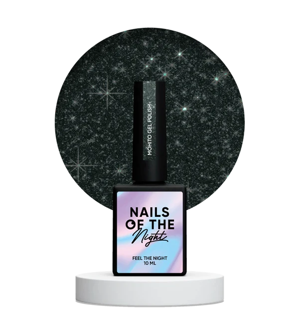 NAILSOFTHENIGHT Mohito gel polish — esmalte semipermanente reflectante de color verde oscuro intenso, 10 ml