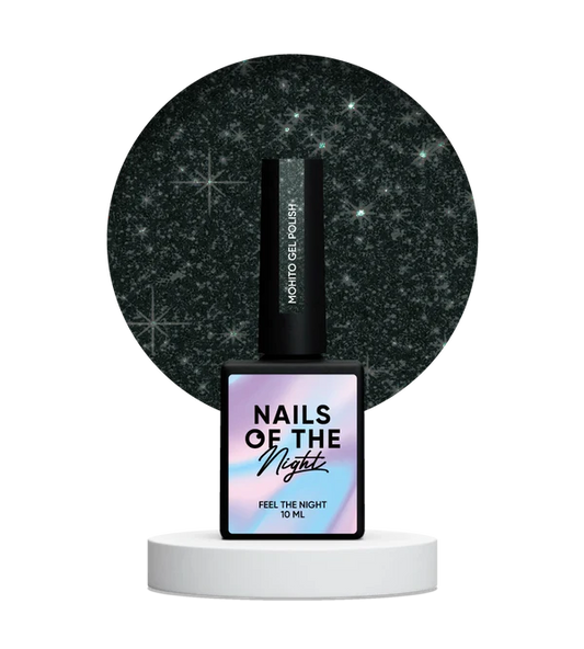 NAILSOFTHENIGHT Mohito gel polish — esmalte semipermanente reflectante de color verde oscuro intenso, 10 ml