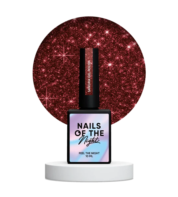 NAILSOFTHENIGHT Sangria gel polish — esmalte semipermanente reflectante de color rojo intenso, 10 ml