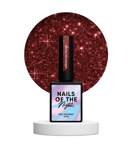 NAILSOFTHENIGHT Sangria gel polish — esmalte semipermanente reflectante de color rojo intenso, 10 ml