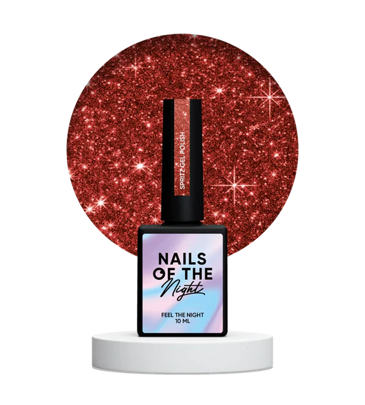 NAILSOFTHENIGHT Spritz gel polish — esmalte semipermanente reflectante de color rojo brillante, 10 ml
