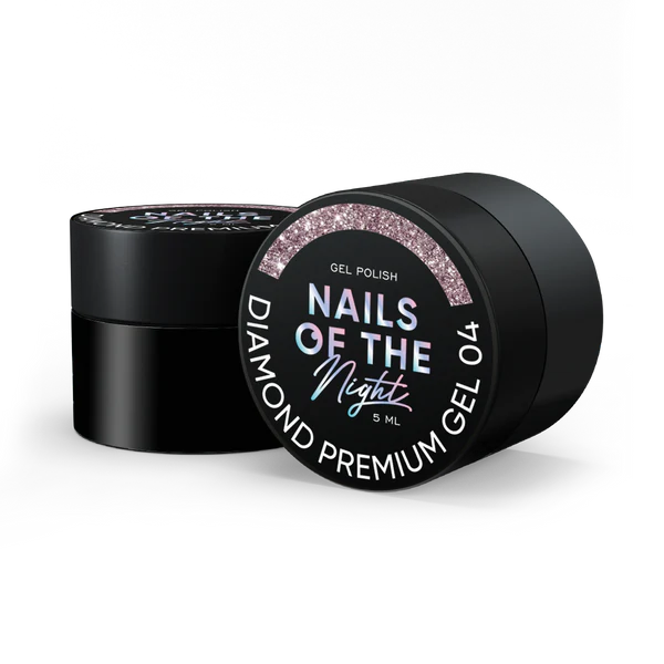 NAILSOFTHENIGHT Diamond Premium gel – esmalte en gel 04 — Esmalte semipermanente rosa dorado con finas hojas metálicas para uñas, 5 ml
