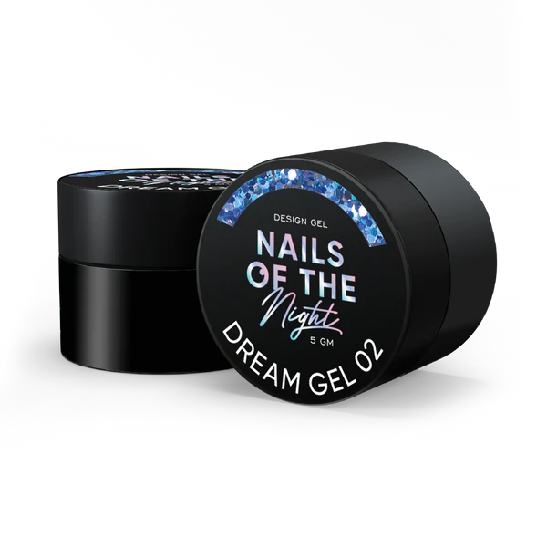 NAILSOFTHENIGHT Dream gel 02 — gel de diseño con increíbles hexágonos de diferentes tamaños y purpurina para uñas, 5 g