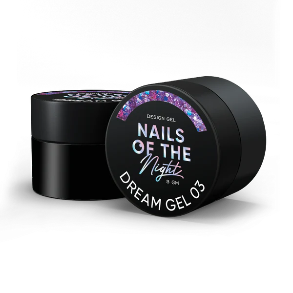 NAILSOFTHENIGHT Dream gel 03 — gel de diseño con increíbles hexágonos de diferentes tamaños y purpurina para uñas, 5 g