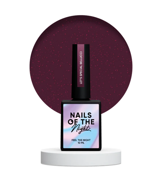 NAILSOFTHENIGHT Let's Special Bellucci — esmalte semipermanente reflectante burdeos que cubre una capa, 10 ml