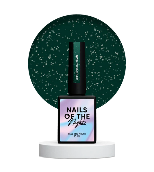 NAILSOFTHENIGHT Let's Special Kevin: esmalte semipermanente verde oscuro que refleja la luz y cubre en una capa, 10 ml