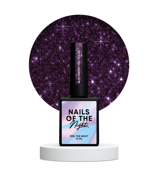 NAILSOFTHENIGHT Blackberry gel polish - esmalte semipermanente reflectante violeta para uñas, 10 ml