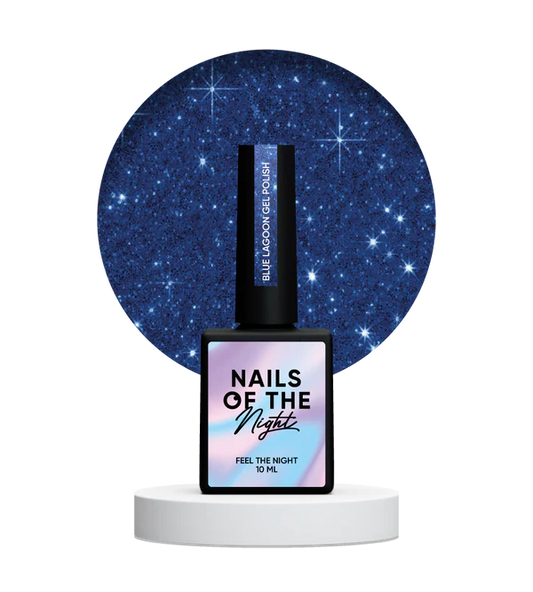 NAILSOFTHENIGHT Blue Lagoon gel polish - esmalte semipermanente reflectante azul para uñas, 10 ml