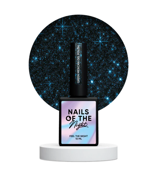 NAILSOFTHENIGHT Green Mexican gel polish — esmalte semipermanente reflectante verde oscuro, 10 ml