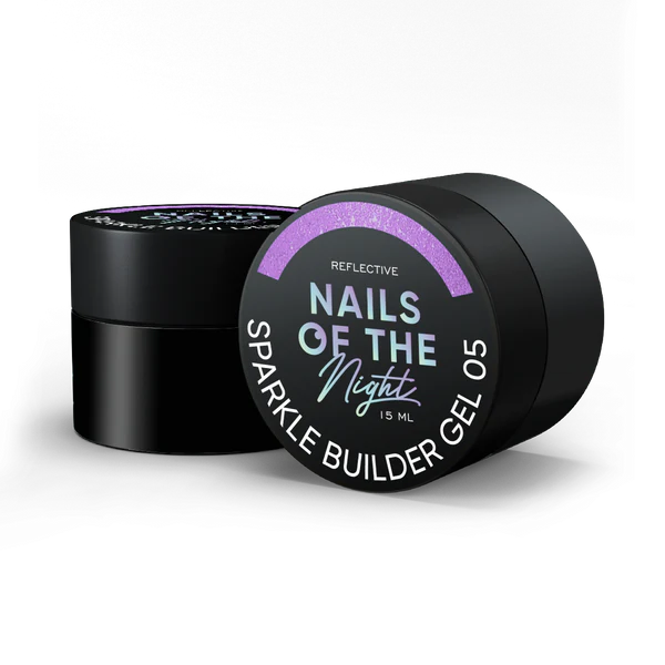 NAILSOFTHENIGHT Sparkle builder gel 05 — gel de construcción reflectante violeta, 15 ml