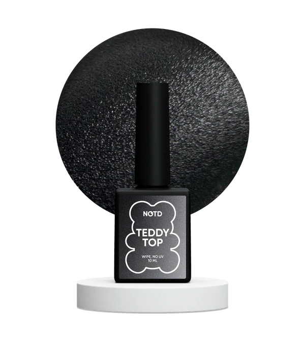 NAILSOFTHEDAY Teddy top Wipe: top con effecto peluche - mate con capa pegajosa, nueva fórmula, sin filtros UV, 10 ml
