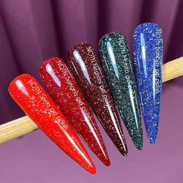 NAILSOFTHENIGHT Spritz gel polish — esmalte semipermanente reflectante de color rojo brillante, 10 ml