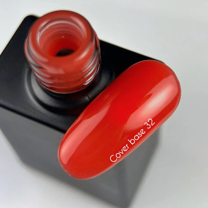 Nailsoftheday Cover Base NEW Formula 32 — Base Pigmentada de Uñas Rojo Clásico, 10 ml
