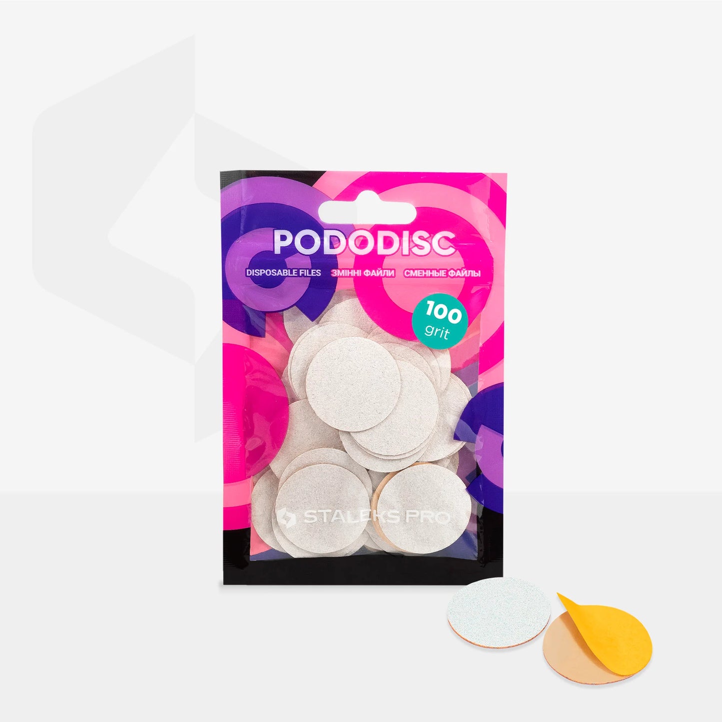 Staleks Pro Limas blancas desechables para disco de pedicura PODODISC L EXPERT grano 80 (50 uds.)