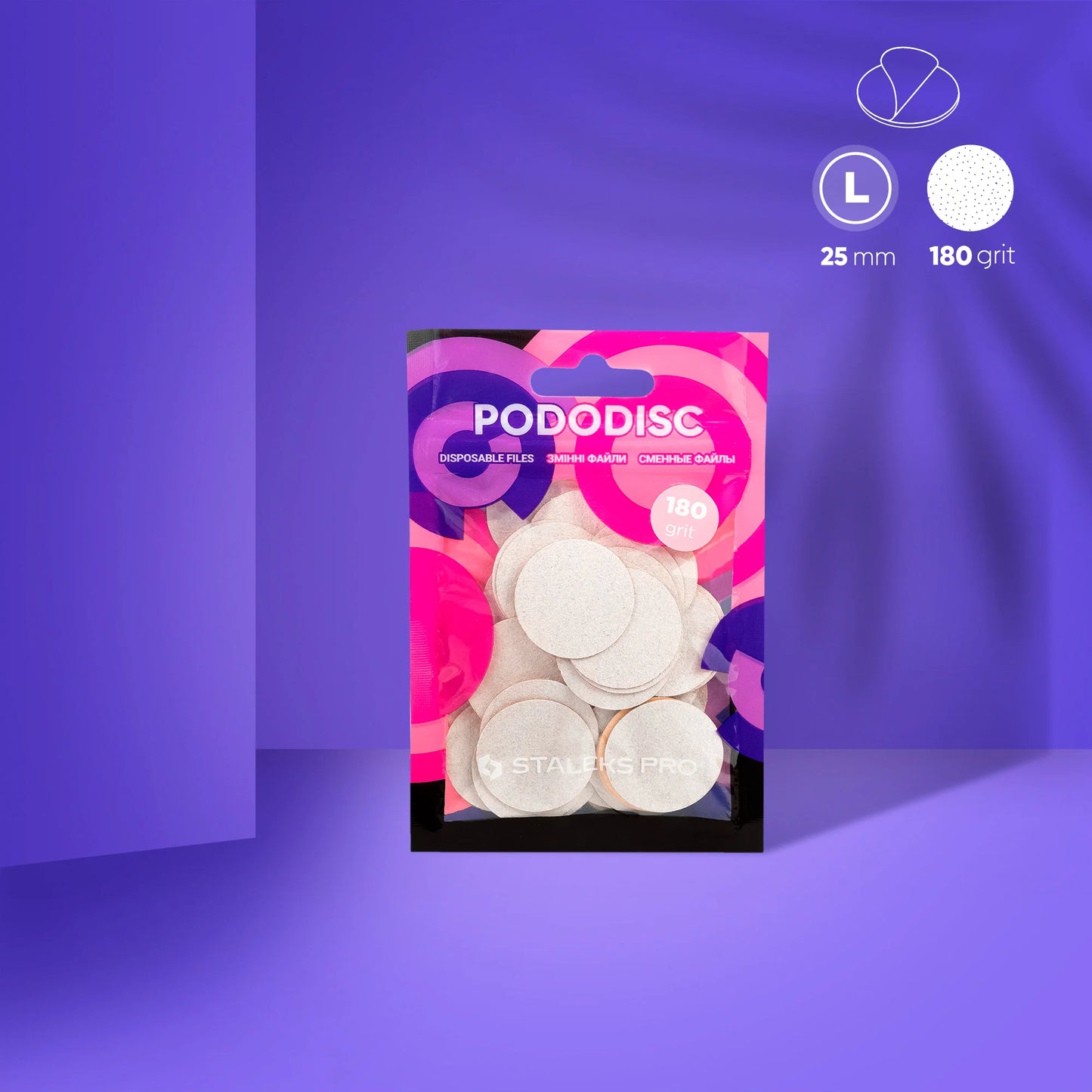 Staleks Pro Limas blancas desechables para disco de pedicura PODODISC L EXPERT grano 80 (50 uds.)