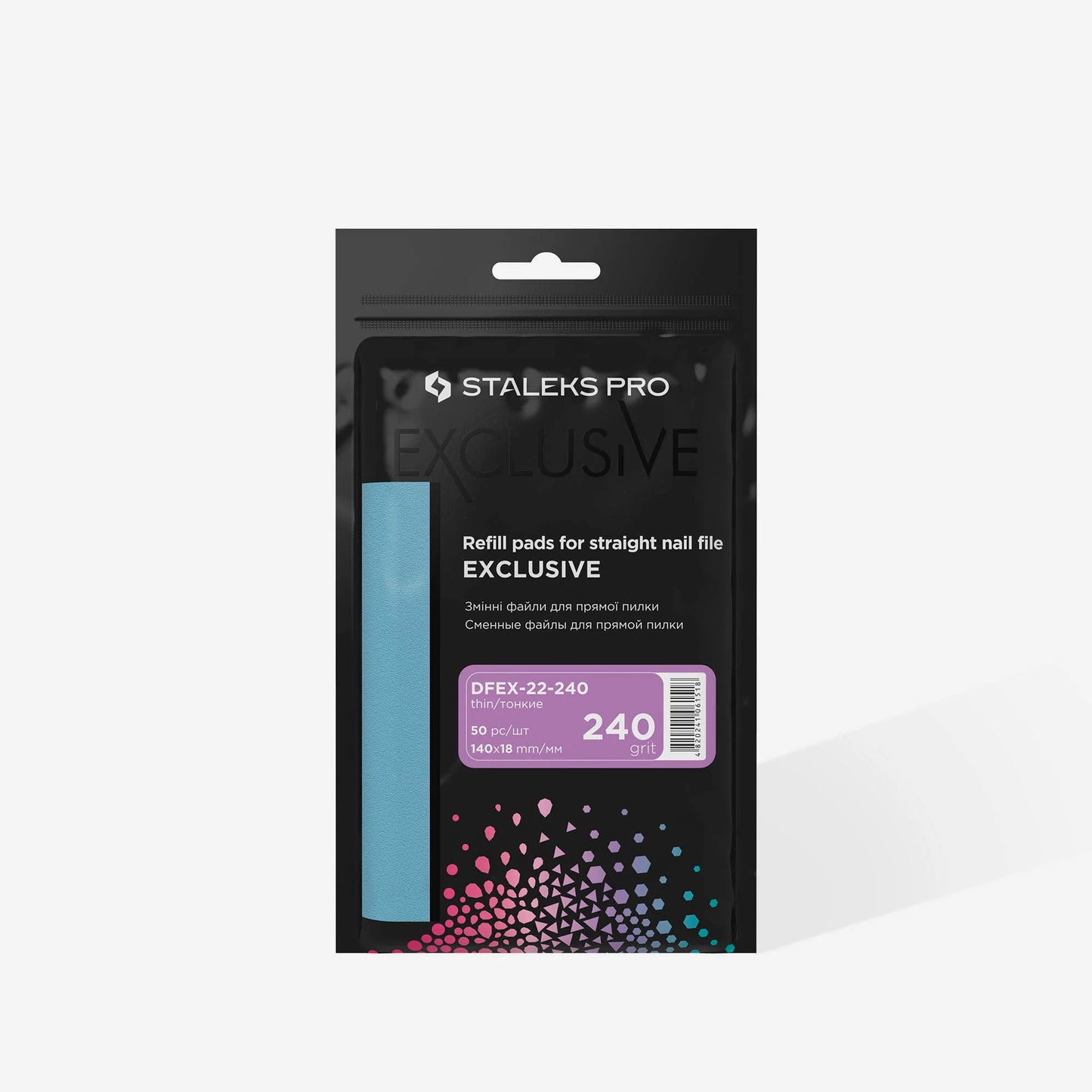 Staleks Pro Limas desechables para lima de uñas recta EXCLUSIVE 22 240 Grit (50 piezas)